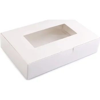 Papírová krabice s průhledem, barva 1 bílá
