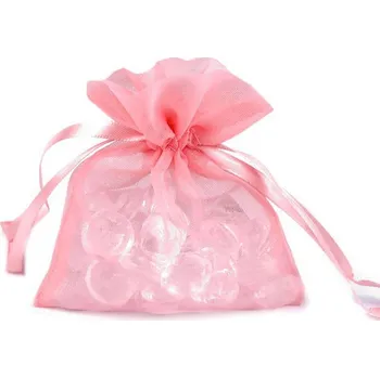 Dárkový pytlík s kovovým leskem 10x12,5 cm organza shine, barva 2 růžová sv.