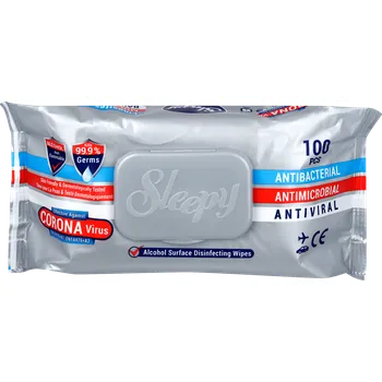 Sleepy 080240 dezinfekční vlhčené ubrousky 100 ks Hygienický ubrousek Sleepy 080240 dezinfekční vlhčené ubrousky 100 ks