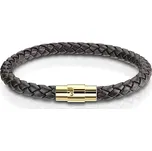 Kožený náramek splétaný tmavě hnědý (19 cm)