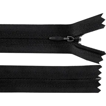 Galanterie Spirálový zip skrytý No 3 délka 60 cm autolock, barva Černá
