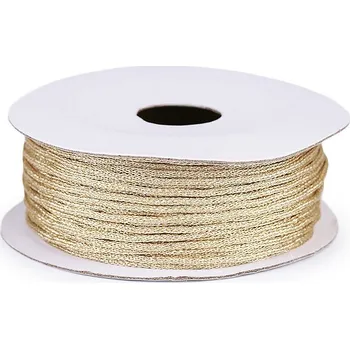 Příze Lurexová šňůrka / provázek Ø1 mm, barva 3 zlatá