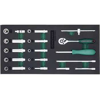 Gola sada JONNESWAY Gola sada 1/4´, 6-hranné hlavice 5-14 mm, 26ks v pěnovém modulu