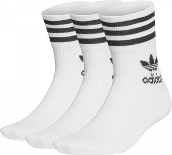 pánské ponožky Adidas Mid Cut Crew Socks 3 Pack bílé/černé M