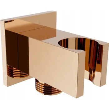 Sprchový set Stěnový vývod s držákem ruční sprchy MEXEN CUBE - mosazný - hranatý - rose gold, 79300-60