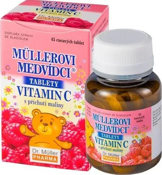 Dr. Müller Pharma Müllerovi medvídci s vitaminem C malinové 45 tbl.