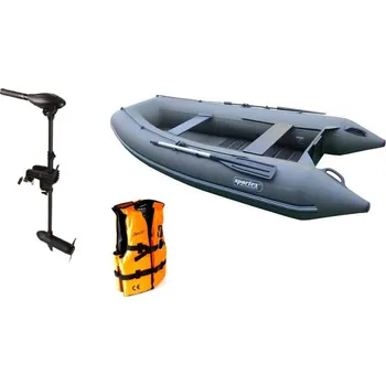 Člun Sportex člun Shelf 290 zelený s lamelovou podlahou + motor Haswing 55lb + vesta