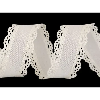 Stuha Stuha imitace juty šíře 35 mm s výsekem, barva 3 režná světlá