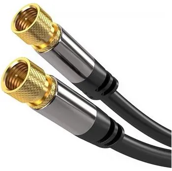 Anténní kabel PremiumCord Satelitní antenní HQ kabel F male - F male (135 dB) 4x stíněný 3m KJQSAT3