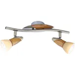 Globo 5443-2 LORD III - Nástěnná naklápěcí dvoubodovka (Dřevěné bodové svítidlo GLOBO LORD III)