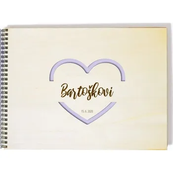 Fotoalbum Svatební fotoalbum prořezávané srdce - růžová + doprava zdarma