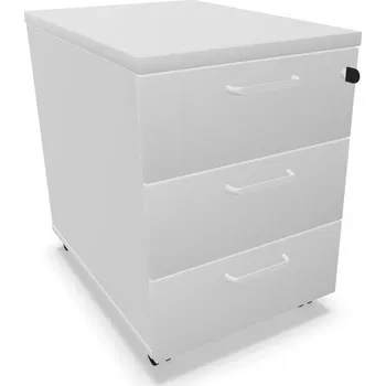 Zásuvkový kontejner Kontejner pojízdný, 3 zásuvky, barva světle šedá, v x š x h: 600 x 430 x 600 mm