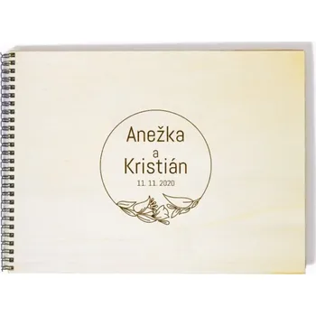 Fotoalbum Svatební fotoalbum kruh s květinami - A4 - 20 listů + doprava zdarma