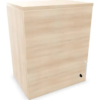 Policová skříň Kancelářská skříň - dveře jednokřídlé, nástavec, v x š x h: 740 x 600 x 445 mm, barva akácie