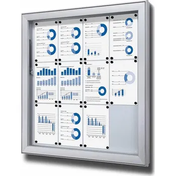 Venkovní vitrína Premium, hloubka 68 mm, magnetická zadní stěna, pro počet listů 12xA4