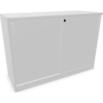 Policová skříň Kancelářská skříň - dveře posuvné, v x š x h: 825 x 1200 x 445 mm, barva světle šedá