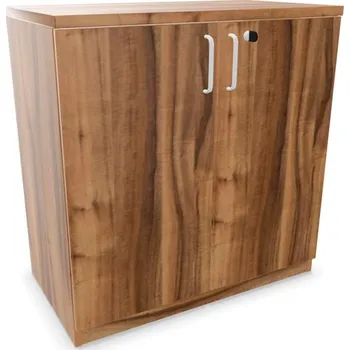Policová skříň Kancelářská skříň - dveře dvoukřídlé, v x š x h: 825 x 800 x 445 mm, barva ořech