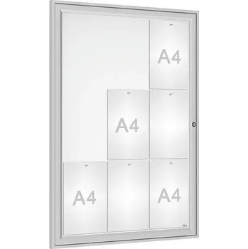 Informační vitrína venkovní, 1050 x 750 mm, eloxovaný hliník