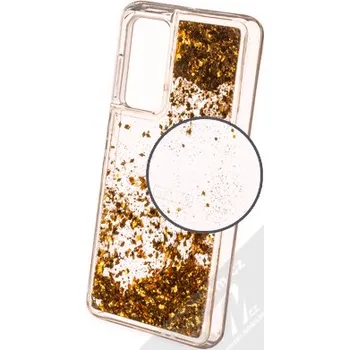 Pouzdro na mobilní telefon 1Mcz Liquid Diamond Sparkle ochranný kryt s přesýpacím efektem třpytek pro Huawei P40 zlatá (gold)