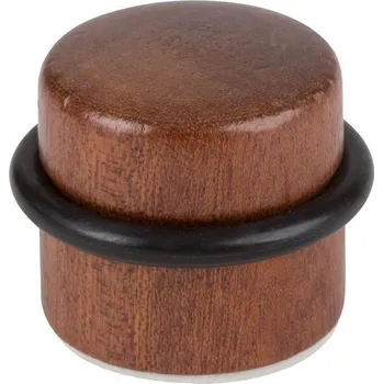 Walteco Dveřní zarážka, průměr 37x30mm, dřevo, samolepicí, mahagon