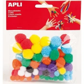 Apli Pom-pom, mix barev, APLI Creative ,balení 78 ks 22806