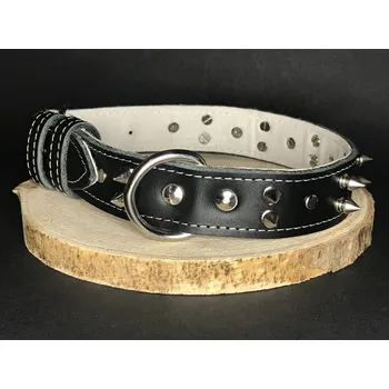 Obojek pro psa Palkar obojek z kůže hlazenice pro psy zdobený hroty 55 cm x 30 mm černý (Palkar obojek z kůže hlazenice pro psy zdobený hroty 55 cm x 30 mm černý)
