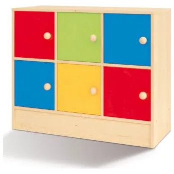 Dětská skříň Duhová skříňka - 6 boxů, model 1 Bříza