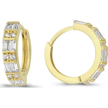 Náušnice Lillian Vassago Zdobené zlaté kroužkové náušnice se zirkony 1,5 cm LLV66-GER142