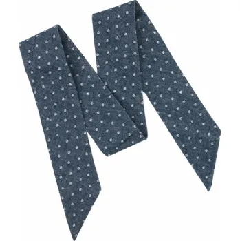 Bubibubi Modrá flanelová dámská mašle s puntíky