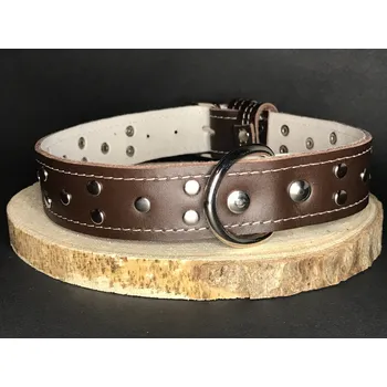 Obojek pro psa Palkar zdobený obojek z kůže hlazenice pro psy 60 cm x 30 mm hnědý (Palkar zdobený obojek z kůže hlazenice pro psy 60 cm x 30 mm hnědý)