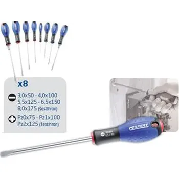 Šroubovák Tona Expert E160906 8dílná sada šroubováků plochý/Pz