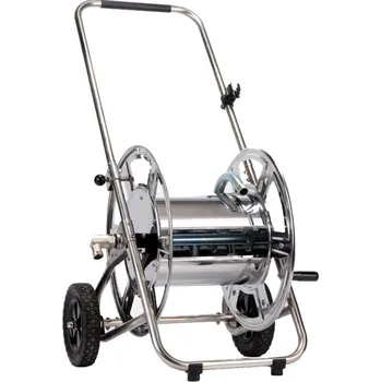 Držák na zahradní hadici Pojizdný naviják hadic nerezový (50m 3/4")