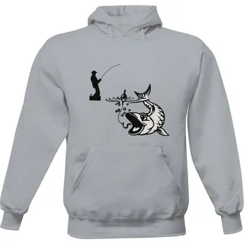 Pánská mikina Pánská mikina s kapucí s potiskem Na rybách pánské