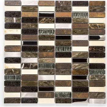 Obklad Mozaika, sklo, kámen, kov 15x48