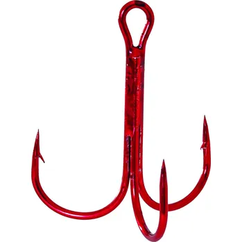 Rybářský háček ICE Fish - Trojháček Ice fish - červený 5ks v balení Velikost: 5/0