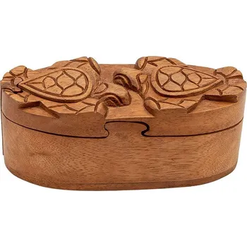 Dárková krabička Dřevěná magická krabička na šperky Dvě želvy - magic box, Sittar