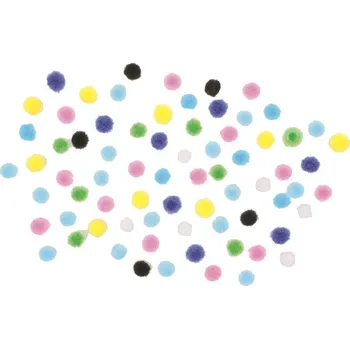 Barevné bambulky - průměr 1 cm - 150 ks