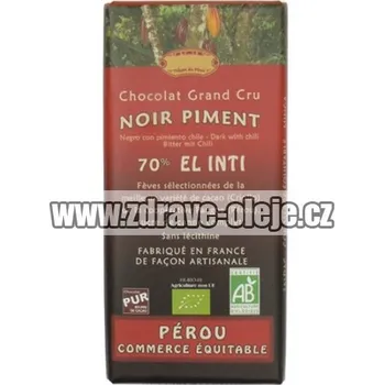 Cukrovinka Salute Livi Hořká čokoláda s chilli 70% kakaa 100 g