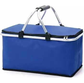 Nákupní košík Skládací termo koš na nákup potravin modrý Rozměry: 47x27x23cm