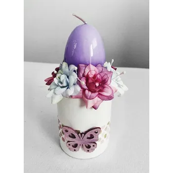 Svícen BRIMOON Svícen velikonoční s květy a motýlem