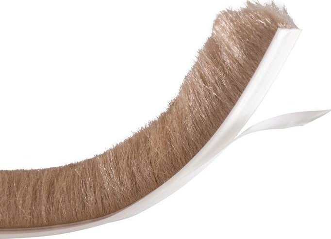 Walteco Těsnící kartáč výška 12mm, délka 5,5m, samolepicí, béžový