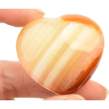 Přírodní kámen Hladké srdce karneol (43g)