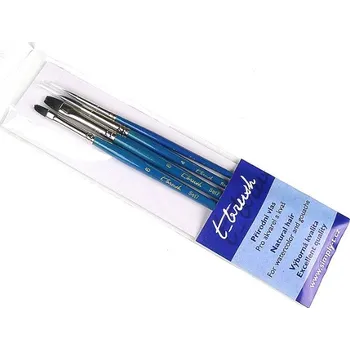 Umělecký štětec D.A. Štětce kulaté+ploché přírodní 4ks