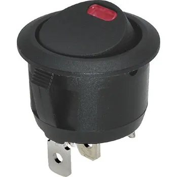 vypínač Kolebkovy spinac kruhovy s LED ruda 450716