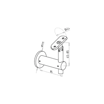 Zábradlí Krček madla na zeď - robustní - nastavitelný