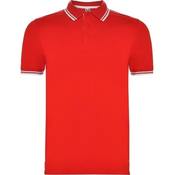 Pánská móda ROLY Polokošile Montreal, krátký rukáv, pánská E6629-6001-XL XL Červená/bílá