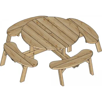 Zahradní sestava Zahradní sestava Piknik z 40 mm masivu (Zahradní nábytek z masivu tlakově impregnováno)