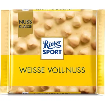 Ritter Sport bílá čokoláda s lískovými ořechy 100 g Čokoláda Ritter Sport bílá čokoláda s lískovými ořechy 100 g