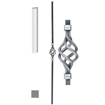 kovaný sloupek zábradlí KP20H - výplň plotu, brány, zábradlí, tyč 1300 mm, 25 x 25 mm, hladká ocel