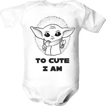 Kojenecký body Dětské body s potiskem Baby Yoda - To Cute I Am dětské